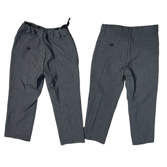 2 Pair Toddler Boy's Dress Pants Chaps Grey Size 5T Adjustable Waist - Picture 3 of 7
